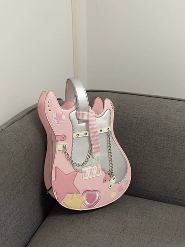 HIATUS Оригинальная розовая креативная гитара, милый шарф, милая сумка через плечо на ремне, надевается на плечо