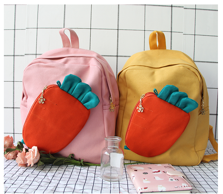 Cà rốt túi nữ trẻ em mềm chị Hàn Quốc phiên bản của Harajuku học sinh trung học hoang dã đơn giản vải ba lô ba lô balo nữ đẹp đi học