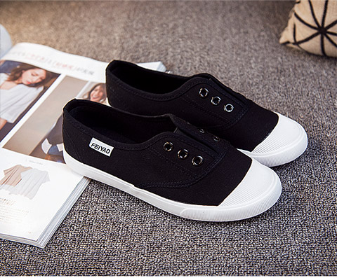 Giày trắng nhỏ nữ giày vải mùa hè Sinh viên Hàn Quốc hoang dã Harajuku ulzzang giày lười một chân giầy dép nữ