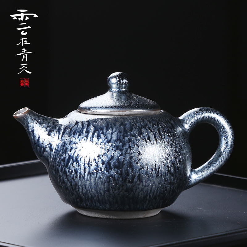 Build light) kung fu tea oil droplets masters cup tea ceramic up, the single cup temmoku teapot tea cups