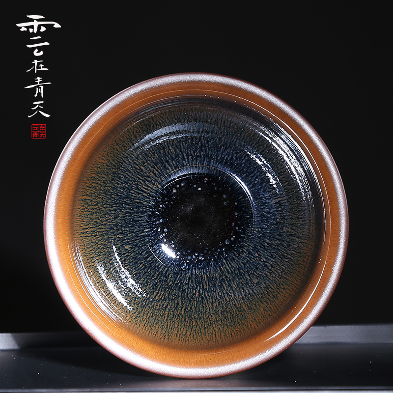 Three color partridge spot to build light masters cup ceramic kung fu tea tea set up, large cups manual temmoku bowl