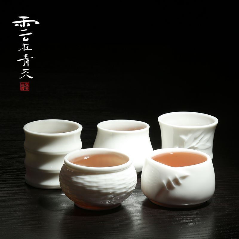 Jade porcelain master sample tea cup dehua white porcelain personal single glass ceramic kung fu tea cups white tea cup, small cup