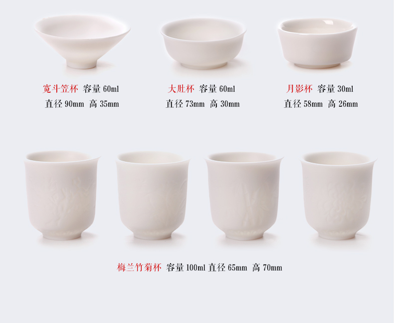 Jade porcelain master sample tea cup dehua white porcelain personal single glass ceramic kung fu tea cups white tea cup, small cup