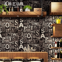 3D retro nostalgic English letter wallpaper Barber Shop restaurant bar clothing store KTV background wall wallpaper