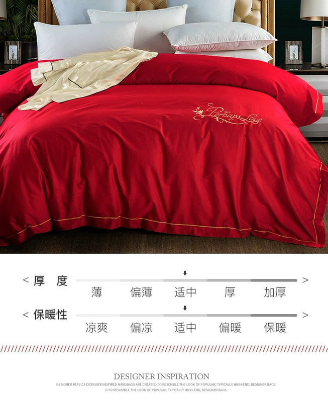 Bông cưới đơn chăn mùa hè 100% cotton đôi đơn mảnh chăn cưới màu đỏ rắn 1,5m1,8 mét - Quilt Covers