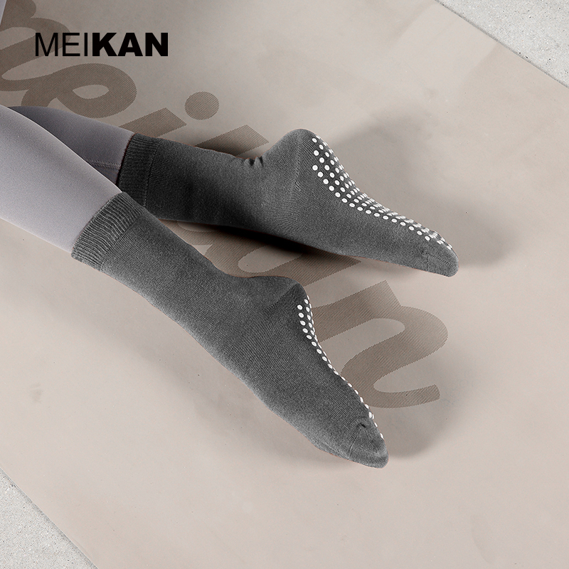 Meikan Professional Non-Slip Socks Mid-Calf Socks Floor Socks Sports Style Cotton Socks Women's Long Socks Yoga Socks 3 Pairs