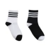 2 đôi MEIKAN làm đẹp nhìn vớ cotton sọc trắng đen thời trang nữ ngắn vớ nữ ống cotton phiên bản Hàn Quốc tất dài qua đầu gối cho nữ Bít tất nữ