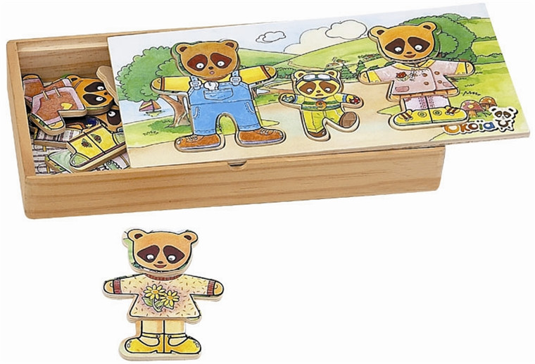 (Macro-Based Toys) 3 S Cubs for Changing Clothes Role-playing Children Puzzle Intellectually Wooden Toys Early Childhood Education