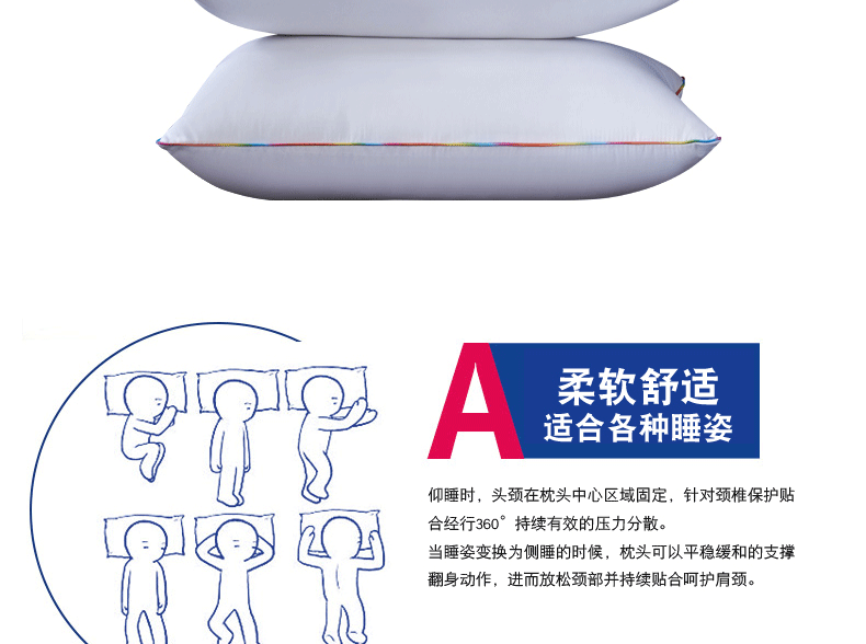 Shuai Yi Gối đơn Người lớn Gối Một cặp 2 Có thể Giặt gối tựa đầu ô tô