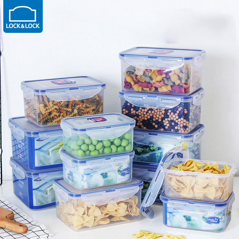 Lock lock fresh box Plastic microwave oven heating with rice lunch box Office worker lunch box with lid sealed refrigerator