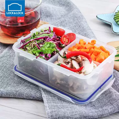Music clasp lunch box separation food grade plastic crisper sealed microwave oven heated lunch box grid