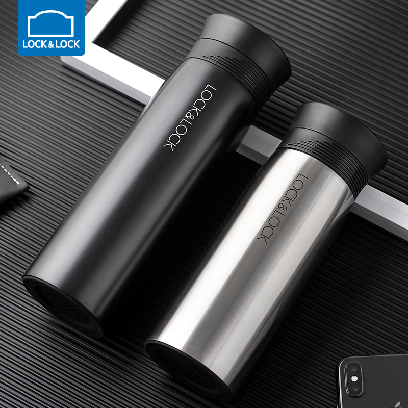Lock and Lock thermos cup stainless steel water cup public officials boys tea cup women's cup large capacity official