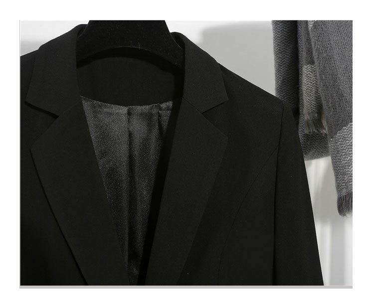 Xuân 2018 phiên bản Hàn Quốc của chiếc áo khoác vest nữ nhỏ màu đen giản dị tay dài màu đen Bộ đồ liền thân ngắn đơn giản shop áo khoác nữ hàn quốc