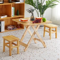 The Demolition of the Stacks Up and down The Folding Tables for the Mulberry Folding Table Dining Table Home Portable Outdoor Solid Wood Small Square Table Round Table Casual