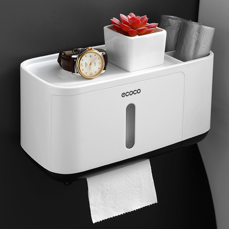 Toilet tissue box toilet storage toilet paper rack pumping paper box toilet paper box wall-mounted waterproof paper roll