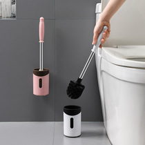 Stainless steel long handle brush with base toilet brush set toilet non-perforated wall-mounted toilet cleaning brush