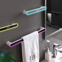 Coco towel rack non-perforated toilet bathroom suction cup hanger bath towel shelf creative single pole towel bar