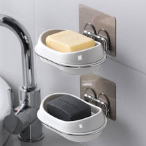 Biqing Washroom Soap Box Creativity Free From Punching Drain Soap Box Bathroom Sucker Soap Rack Wall-mounted Shelve