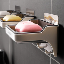 Punch-free wall-mounted suction cup soap box creative bathroom large household soap box soap tray drain soap rack