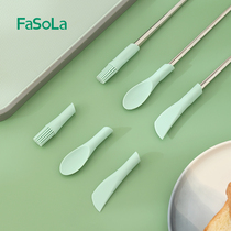 FaSoLa Silicone Scraper Scraped Spoon Brush Oil Brushed Rag High Temperature Resistant Detachable DIY Baking Small Tool Suit