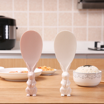 Home Rice Spoon Creative not sticky rice Rice Shovel Kitchen electric rice cooker Stand Standing Rabbit to Eat Spoon