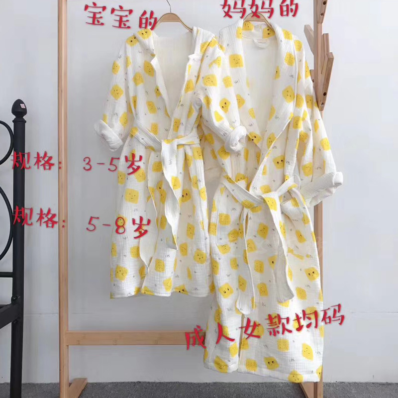 Pure cotton bathrobe adult baby children bathrobe bath towels with cloths with cap bathrobe and gauze bath towels A type of absorbent summer