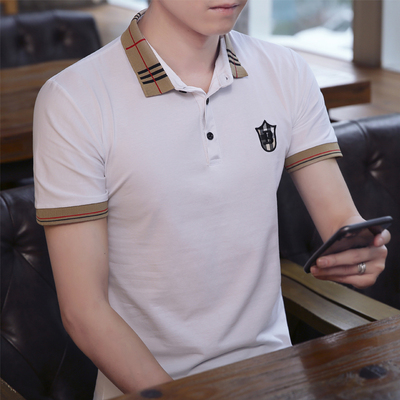 夏季时尚短袖t恤休闲纯棉男士polo衫