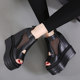 Wedge-high heeled sandals 12cm sponge cake thick sole spring and summer