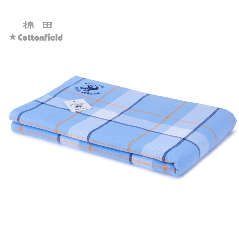 Cotton Field Genuine Polo Classy Soft Untwisted Pure Cotton Plaid Absorbent Bath Towel Y21381