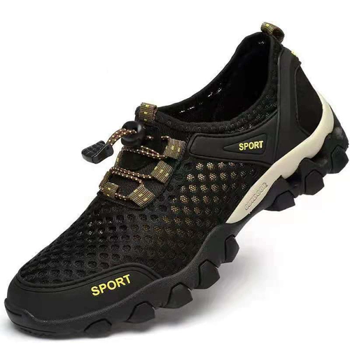 Новые летние сетчатые туфли для мужчин, дышащие болотные туфли, обувь для спорта и отдыха на мягкой подошве, мужская модная обувь с полой сеткой для походов на открытом воздухе