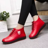 Зимняя женская хлопчатобумажная обувь плюс бархатная обувь для сохранения тепла мамины туфли из искусственной кожи водонепроницаемые нескользящие повседневные хлопковые туфли с высоким берцем универсальные зимние ботинки