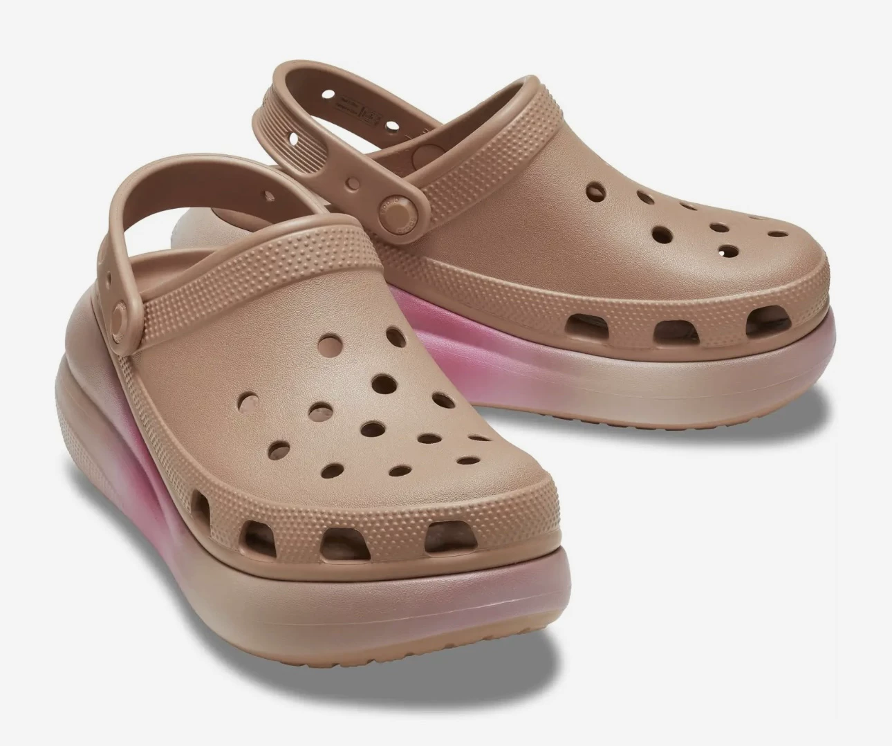 Клубнично-латте пухлые туфли с большой подошвой Hole Shoes Crocs Classic Crush clog США покупка напрямую по электронной почте