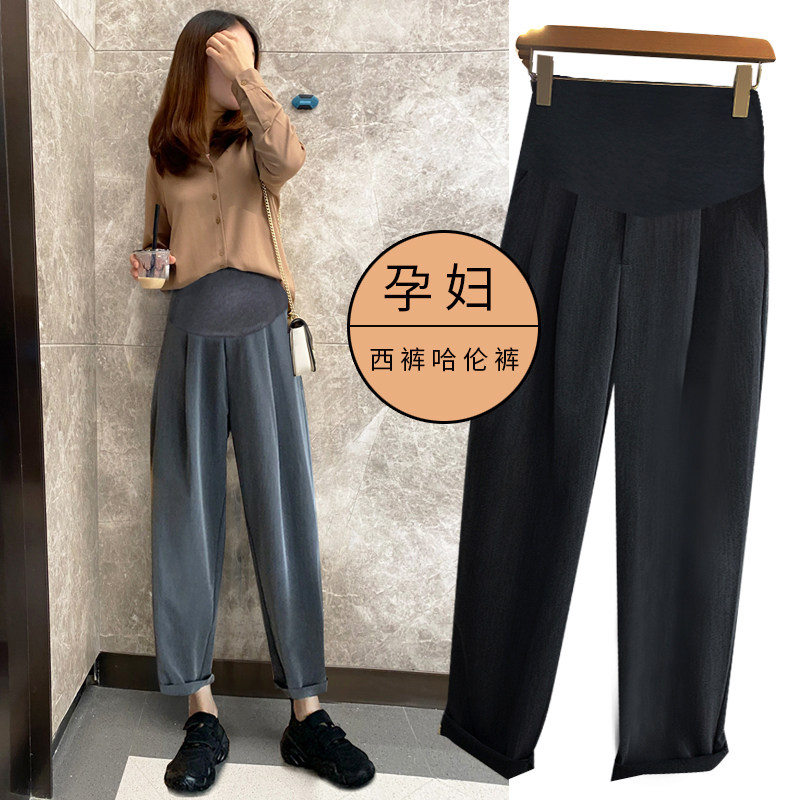 Spring and Autumn Fashion Outerwear Adjustable Maternity Pants Autumn Casual Outerwear Loose Tide Mom Wide Leg Harlan Long Pants
