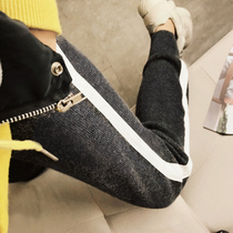 Autumn and winter pregnant women pants 2021 new fashion tide mother pregnant women wear plus velvet padded casual casual sweatpants