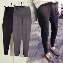 Maternity pants Autumn and winter 2021 tide mother pregnant period wear loose winter clothes with velvet thickened warm casual pants