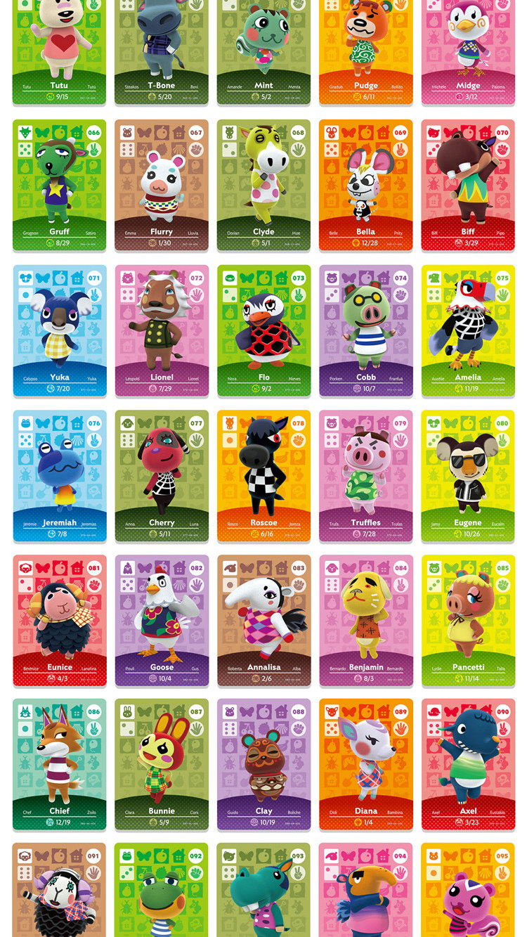 001-448 Animal Crossing New Horizons Series 100pcs Amiibo Cards