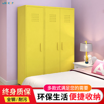 Household iron wardrobe bedroom wardrobe balcony cabinet sunscreen waterproof large capacity storage cabinet single door wardrobe