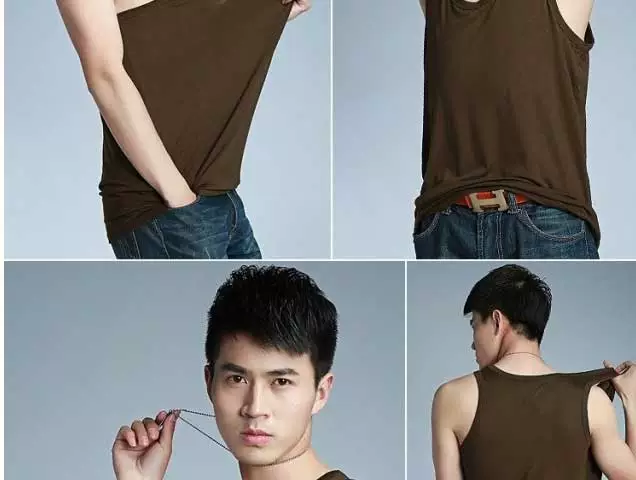 Áo vest nam modal cotton quai ngang cộng với phân bón XL chất béo béo có thể mặc 3456XL