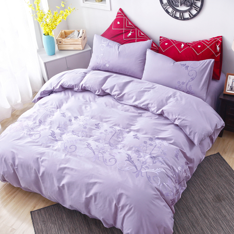 Foreign trade Original single bed Bedding Embroidery four pieces of full cotton pure cotton embroidered quilt cover quilt cover bed linen 1 8m