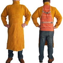 Cowhide welding anti-wearing apron fire-proof wear-resistant anti-scalding welding flame-retardant protective clothing welder labor protection clothing