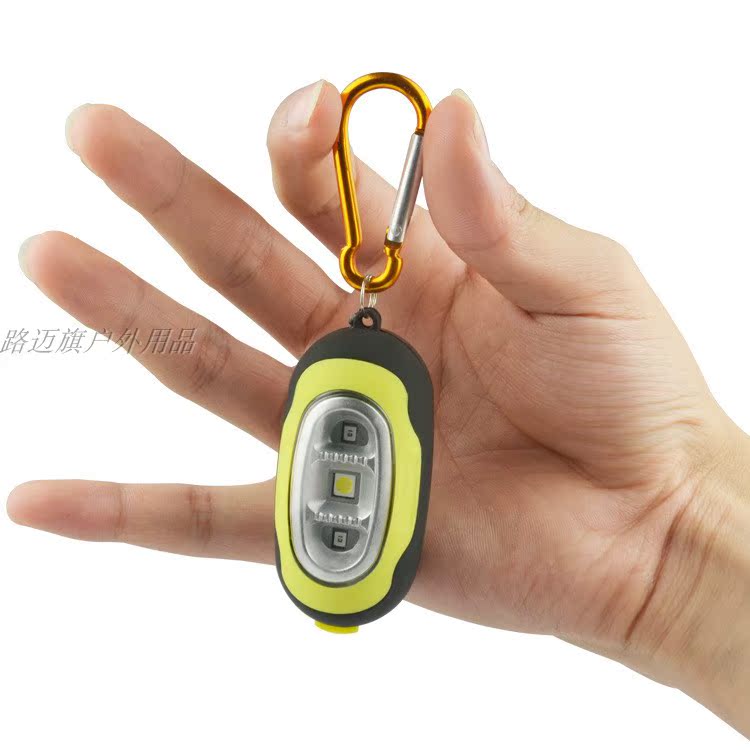 COB Carabiner Làm việc Ánh sáng Mặt dây tinh tế Ánh sáng Ánh sáng đỏ Cảnh báo ánh sáng Keychain Ánh sáng ngoài trời Câu cá ánh sáng đèn pin siêu sáng đội đầu