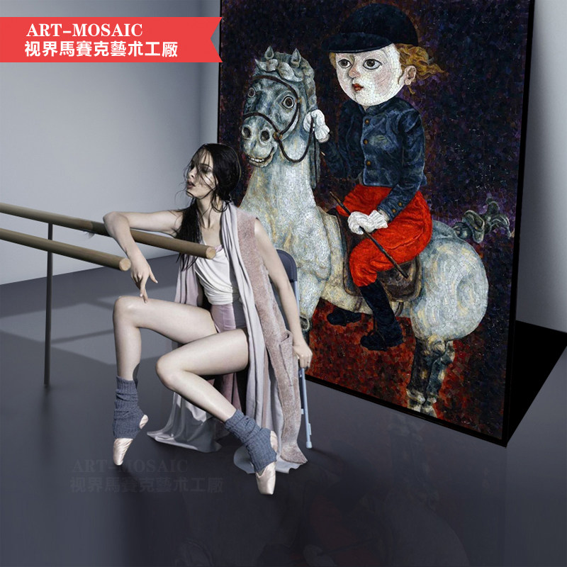 Mosaic Art Factory Riding Chart Background Wall Cut Painting Jigsaw Puzzle Tile Rear Modern Minimalist Nordic Style