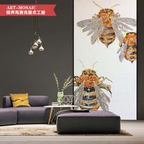 Bee mosaic fine cut painting Modern simple entrance restaurant bathroom background wall sticker personality art customization