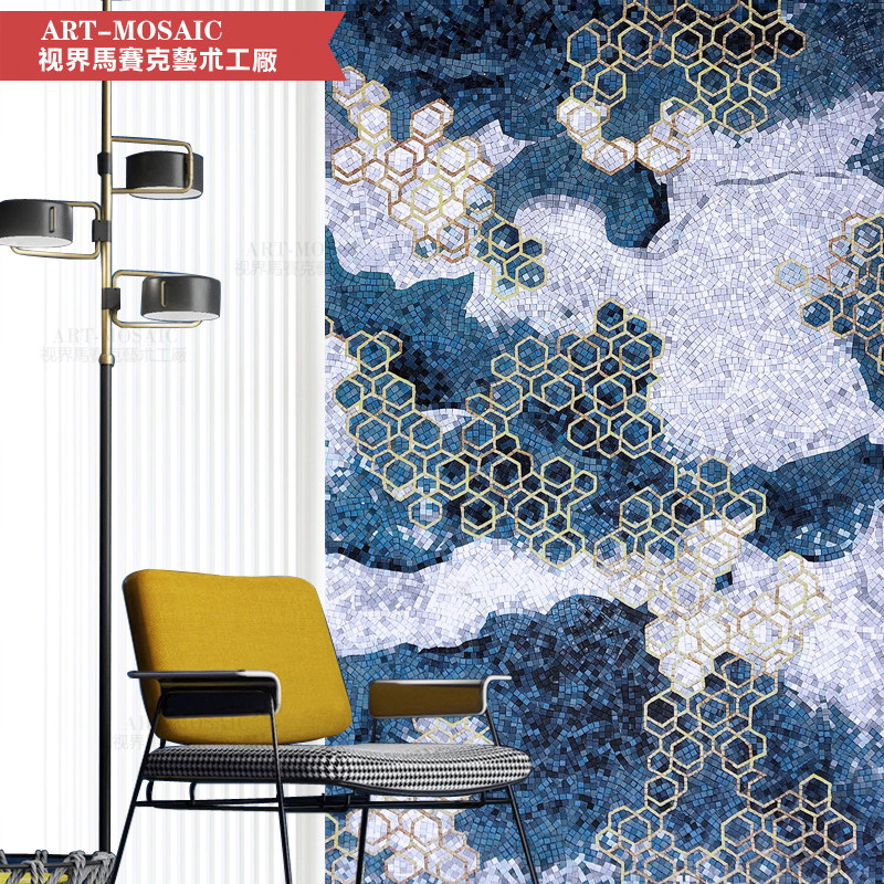 Personality custom glass mosaic cut tile background wall simple modern living room puzzle decoration painting