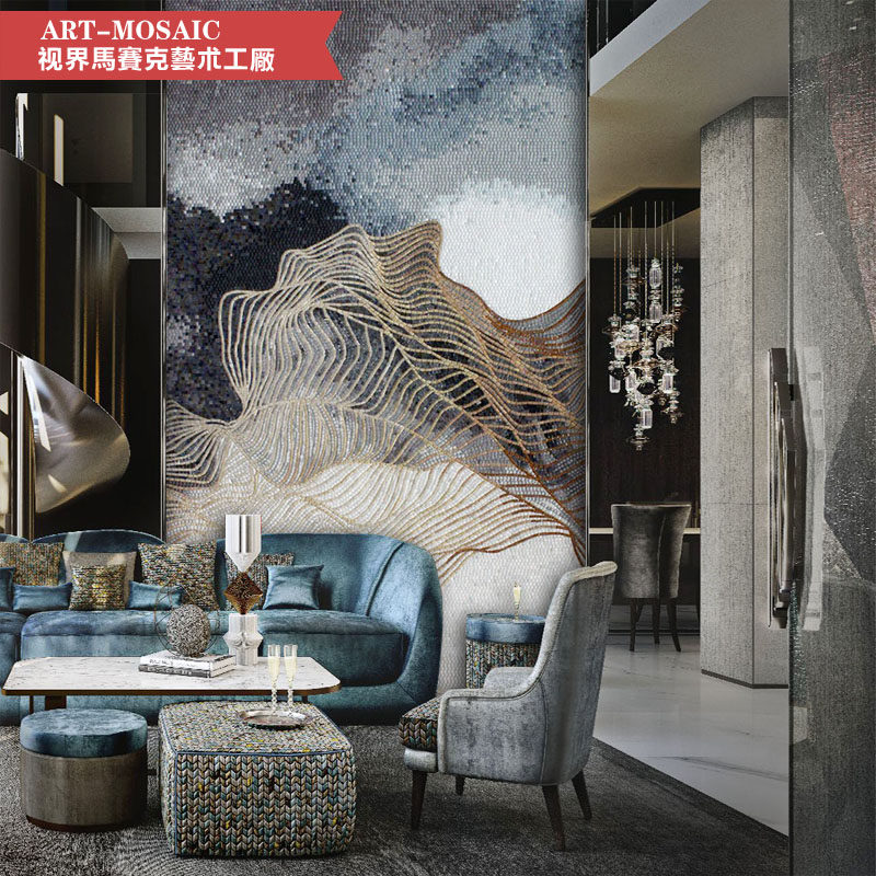 Personalized custom glass mosaic background wall tile porch restaurant jigsaw puzzle balcony modern minimalist mosaic clip art