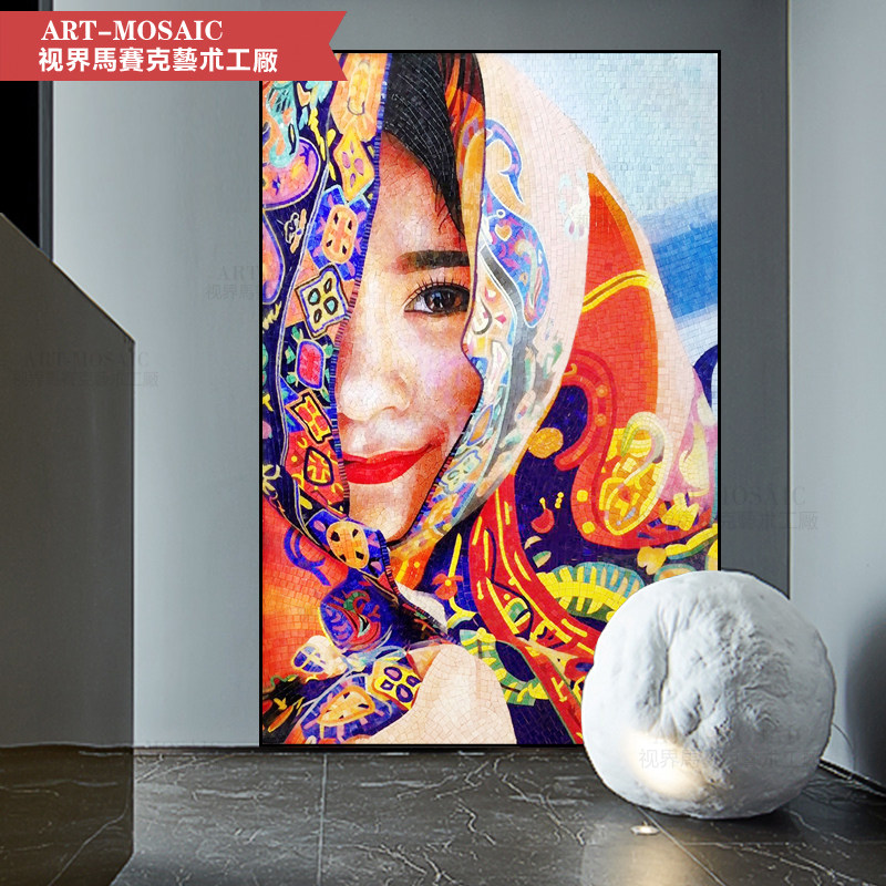 Personalized custom Modern art cut painting Mosaic Western beauty character pattern Wall sticker Tile mural