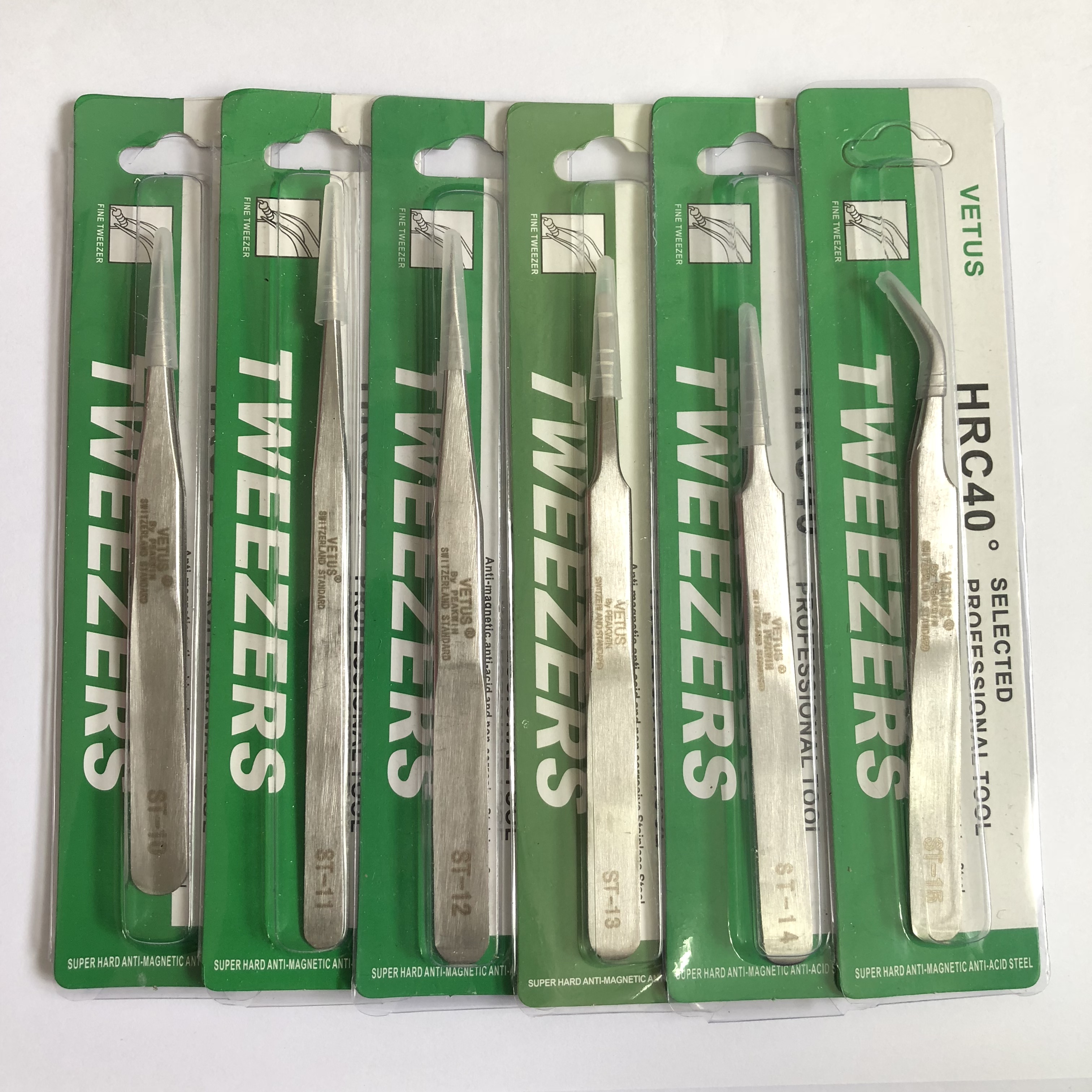 VETUS Tweezers Anti-magnetic anti-static gossamer tweezers repair tool ST10-ST16 hard packaging