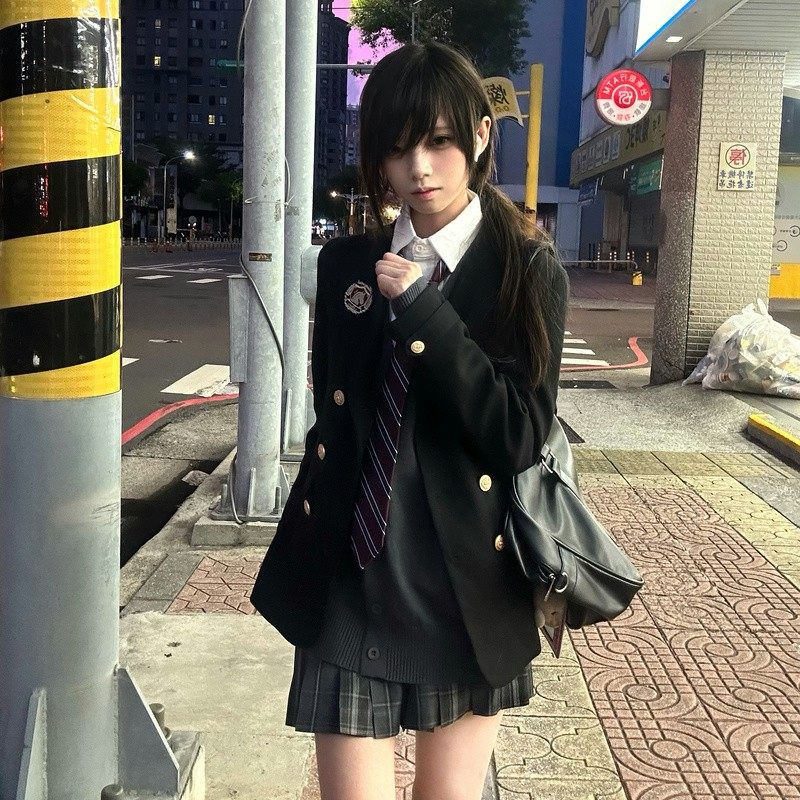 Fairy Club Elite Student Double-Breasted JK Suit, College Style JK Uniform Top, Autumn and Winter Coat for Women