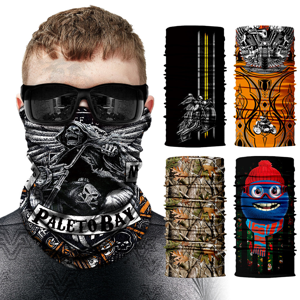 Harley camouflage 3D magic turban scarf men's riding neck sleeve multi-functional neck protection outdoor sunscreen and windproof female face scarf