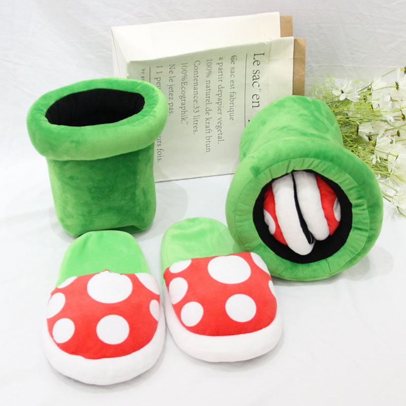 Game Cartoon Mario Slippers, Piranha Couple Slippers, Autumn and Winter Home Soft-Soled Warm Cotton Slippers for Men and Women, Storage Game Cartoon Mario Slippers, Piranha Couple Slippers, Autumn and Winter Home Soft-Soled Warm Cotton Slippers for Men and Women, Storage